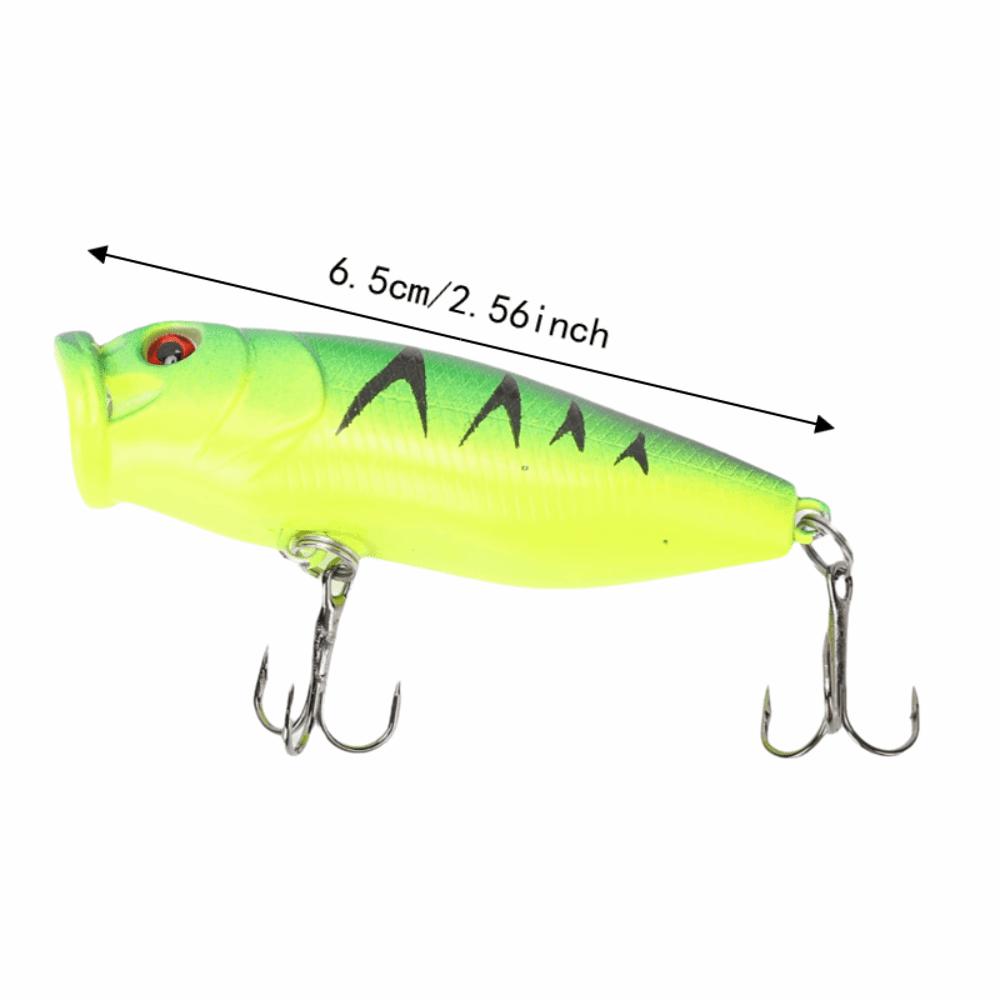 5PCS With Hook Fishing Popper Lures 6.5cm 9g Fishing Lures Fishing Bait Set For Bass Fishing