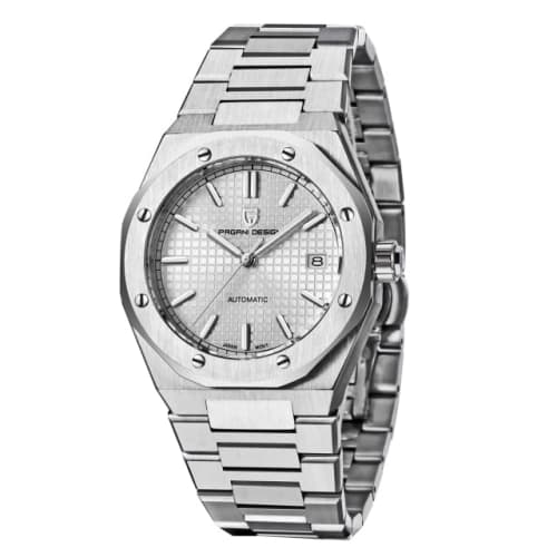

Pagani Design Men s Watch, Royal Oak Automatic Mechanical Watch with Japanese-Made Seiko NH35 Movement, Waterproof Case, Stainless Steel, Rubber Strap