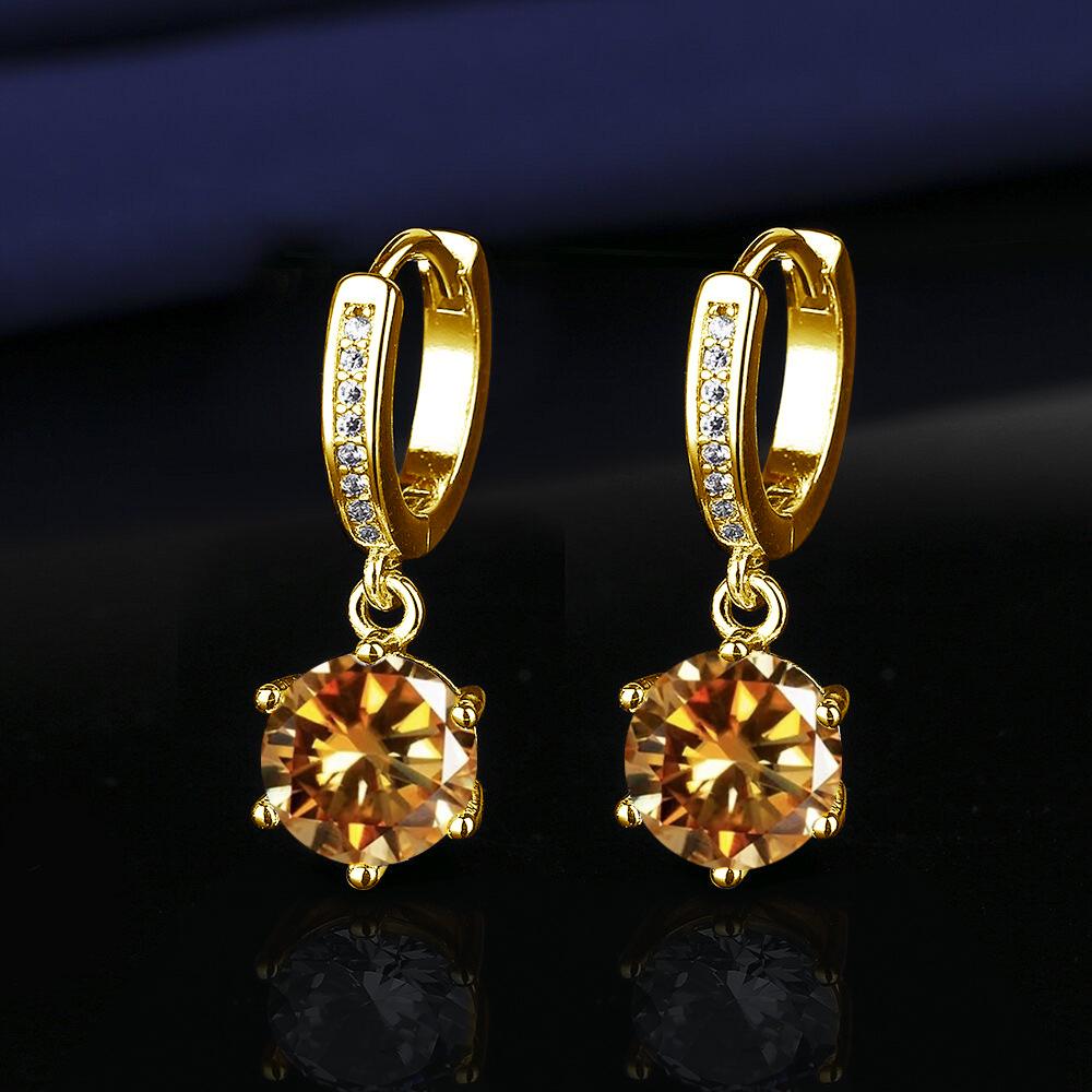 Elegante Mode Kwast Zesklauw Twee Karaat Imitatie Moissanite Oorbellen voor Vrouwen