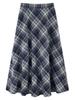 Women's High Waist Plaid Woolen A-line Skirt - Autumn/Winter 2025 Mid-length Umbrella Style
