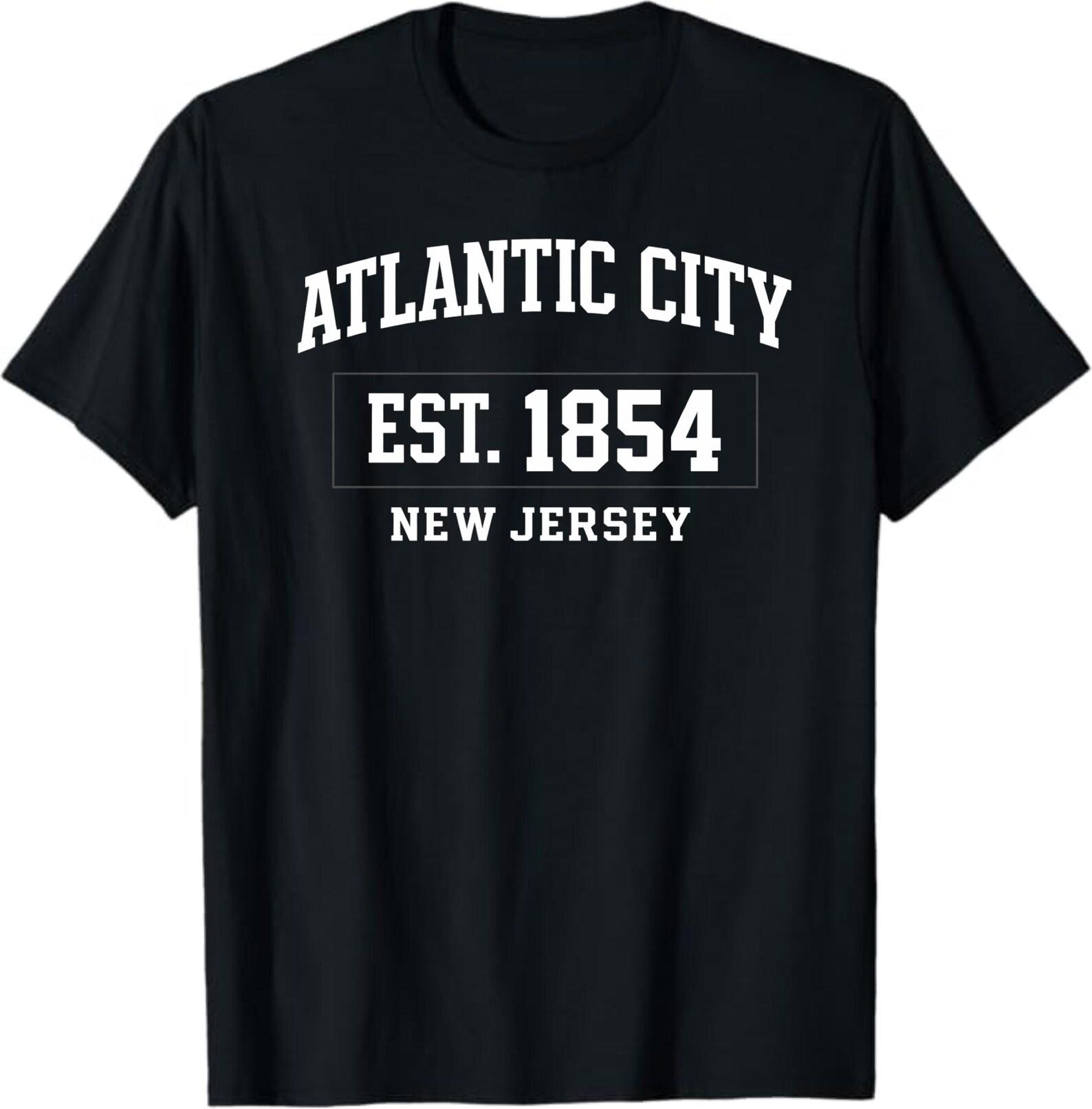 Atlantic City EST. 1854 New Jersey T-Shirt, Vintage Atlantic City Gift, Retro New Jersey Beach Graphic Tee 4XL