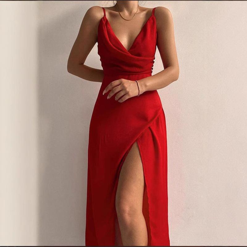 BITCED Fashion Summer Spring Sleeveless V-Neck Casual Dresses