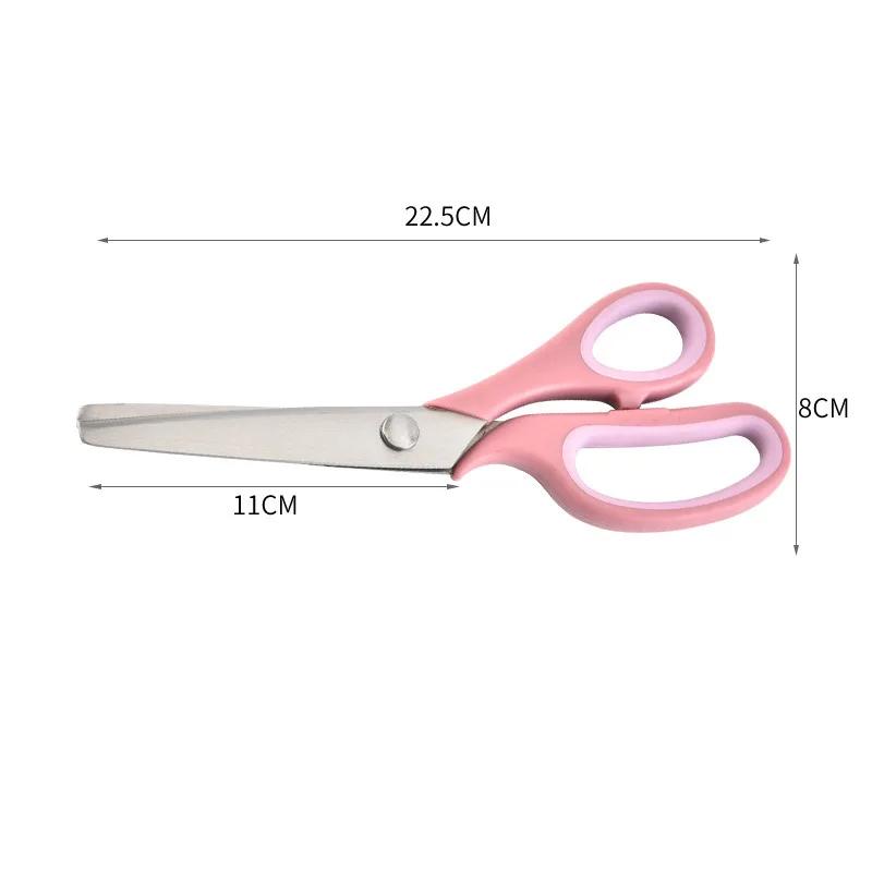 Sewing Zigzag Scissors Tailor 2CR13 Stainless Steel PP+TPR Handle Triangular For Fabric Needlework Cutting Dressmaker Shears