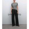 MD Spring/Summer New Arrival Women's Clothing Casual Old Money Style Elegant Linen Blend Loose-Fitting Wide-Leg Trousers 5030830