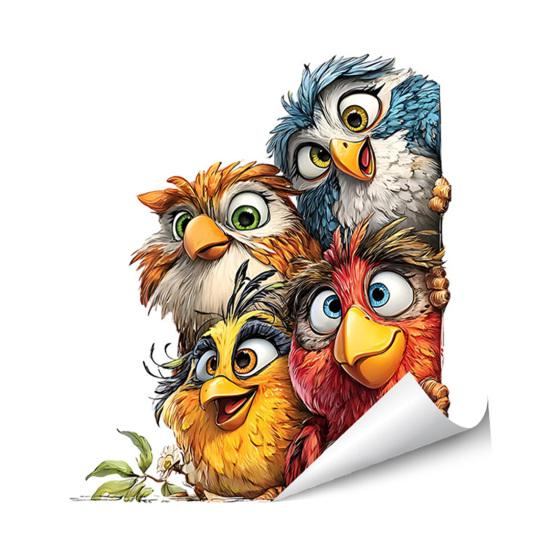 Adesivos Estáticos para Janela Animais Engraçados em Desenho Animado Decalque de Janela Reutilizável Adesivo Impermeável Removível para Quarto Escritório Casa Portas de Vidro Decoração de Janela