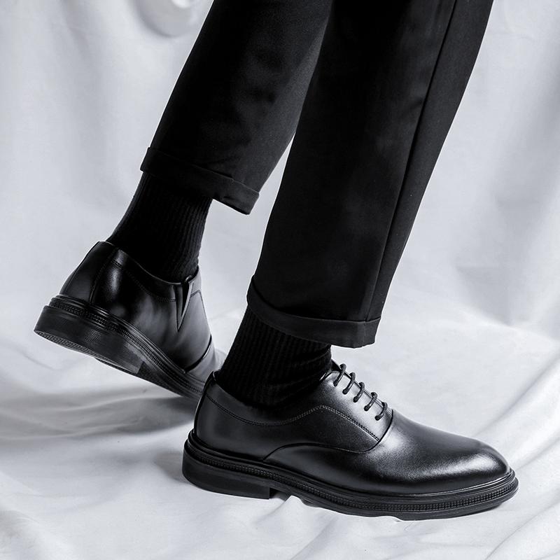 Fashion New Men's Leather Casual Shoes Handmade High Quality Casual Oxford Business Work Shoes Lace-up Comfortable Man Walking Footwear