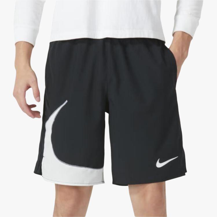 Nike Contrast Logo Print Elastic Waist Breathable Sports Shorts Men Bottoms Black FB8555-010