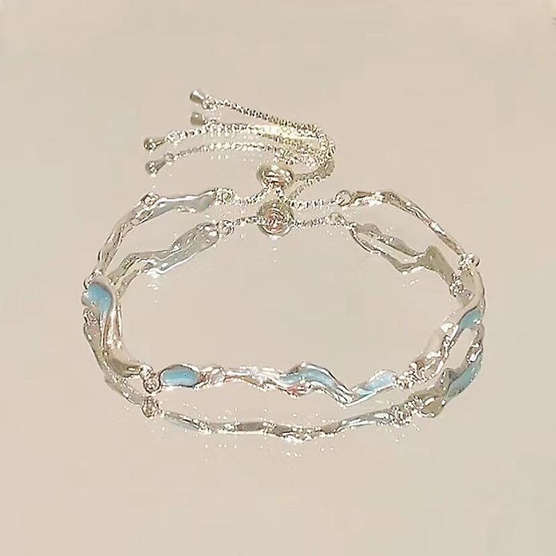 Cherry Blossom Bracelet For Women Girls Shiny Flower Bowknot Charm Bracelets Bangles Party Jewelry Accessories Gifts