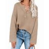 Women S Loose Round Neck Pullover Sweater Solid Color Street Style