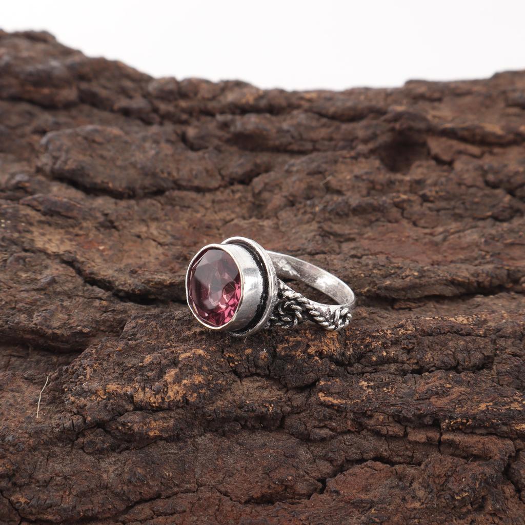 Rhodolite Gemstone, Handmade Silver Jewelry, 925 Solid Sterling Silver Ring, Gorgeous Silver Ring For Wedding Gift