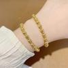 Intertwined Pattern Gold Cat's Eye Bracelet Lucky Round Gold Hand Chain  Women's