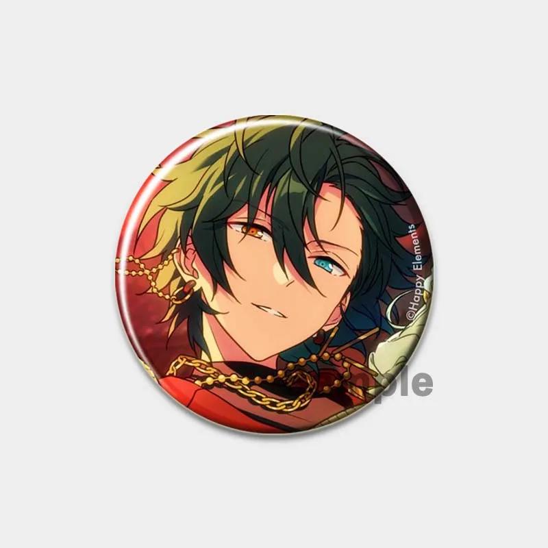 32/44/58mm Ensemble Stars Handgemachte Anstecknadel Rund Cartoon Lustig Einrastbare Broschen für Rucksack-Zubehör Anime Sammlerstück Abzeichen Hutdekoration