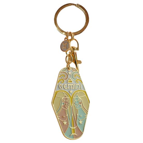Zodiac Constellation Keychain Bag Bohemian Style Hotel Retro Motel Car