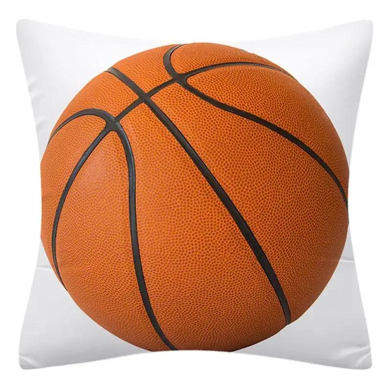 Vikama Sports-Themed Rugby And Basketball Decorative Square Cushion Cover, Suitable For Cars, Sofas, Offices, And Home Decor