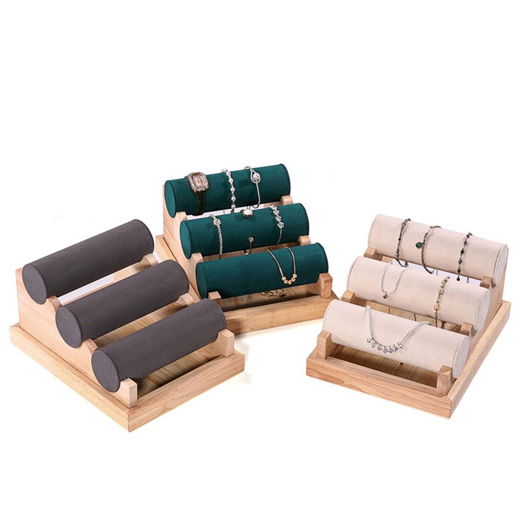 Wood Wrist Jewelry Display Stand Versatile Wood Display Rack Stand Holder For Jewelry Bracelets And Watch Storage