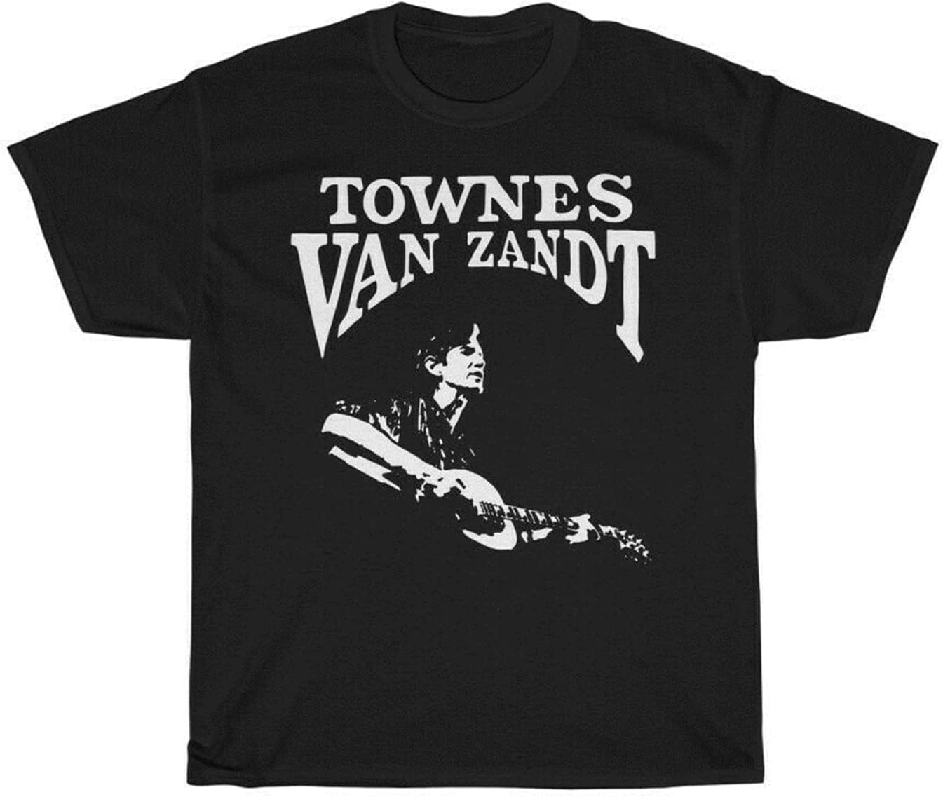 Townes Van Zandt Cotton Tee T Shirt Crew Neck 4XL чёрный