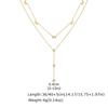 Elegant Double Layer Chain Bowknot Charms Necklace for Women, Stainless Steel Y-shaped Thin Link Necklace, Fashion Jewelry Gifts