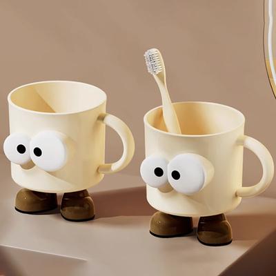 Cartoon Big Eyes Expression Mouthwash Cup Creative Adults Children Brushing Cup Plastic Cup Toothbrush Cup Bathroom Accessories