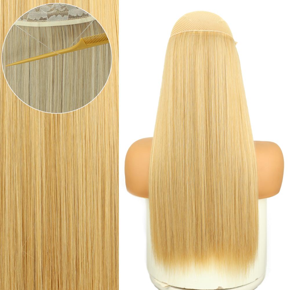 MERISIHAIR Lange glatte schwarze Haarverlängerungen für Frauen ohne Clips, Kunstfaser, natürliche Alltagskleidung, Cosplay-Haarteil, glattes Haar