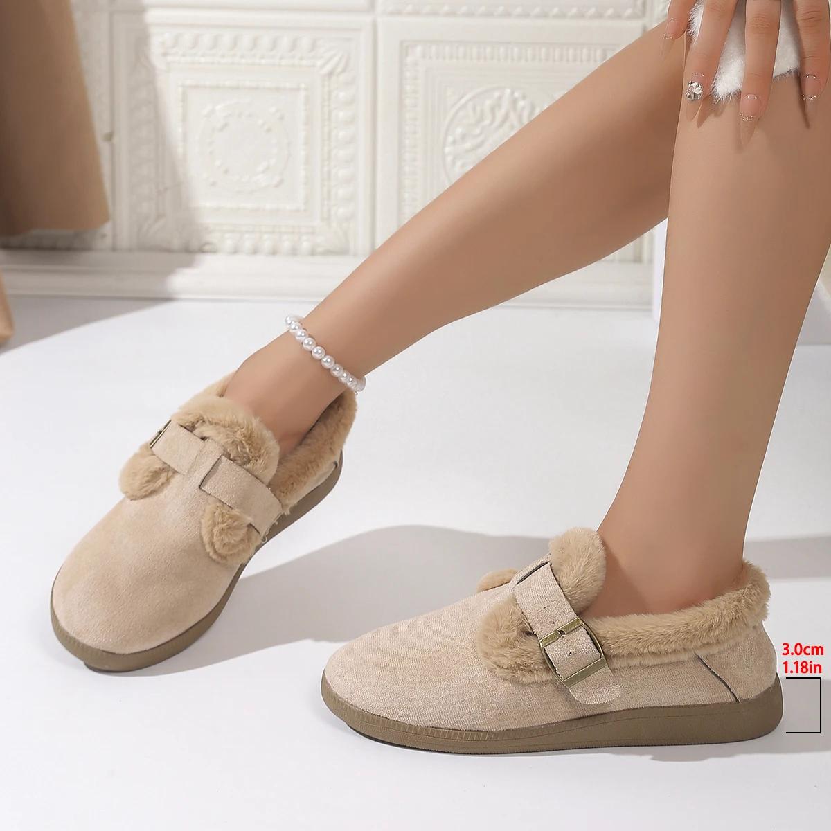 

Модные женские ботинки 2024 Новые роскошные зимние хлопковые туфли Женские плюшевые модные ретро-туфли Плоская подошва Ботинки на платформе Женские Ботас Де Мухер 36 бежевый