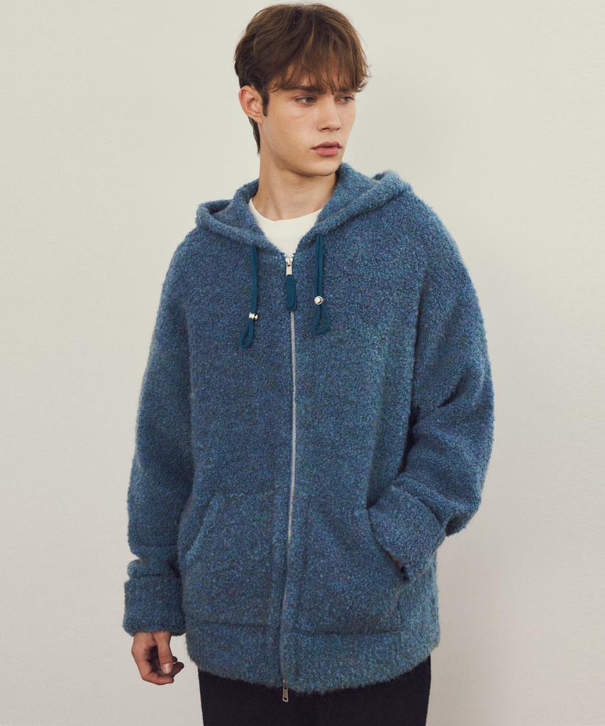 Wednesday Oasis Always Boucle Mix Wool Knit Zip-Up Hoodie 3 Colors