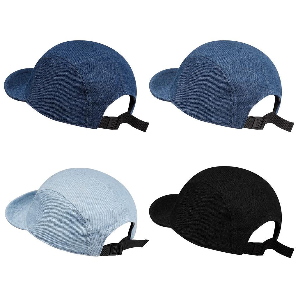 Croogo Denim Umpire Short Solid Simple Perfect for Outdoor and Tennis Men's Cap, Brim, Soft, Breathable, Color, Design, Activities, Skateboarding,