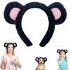 4Pcs Hair Hoops Set with Bear Themes Costume Headband Nose for Themed Performances Photography and Role Play Event