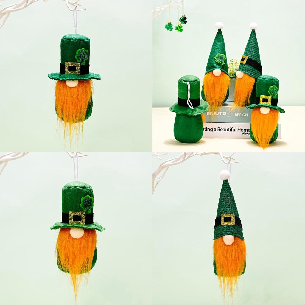 St. Patrick's Day Home Decor Handmade Gnomes Plush Toy Shamrock Faceless