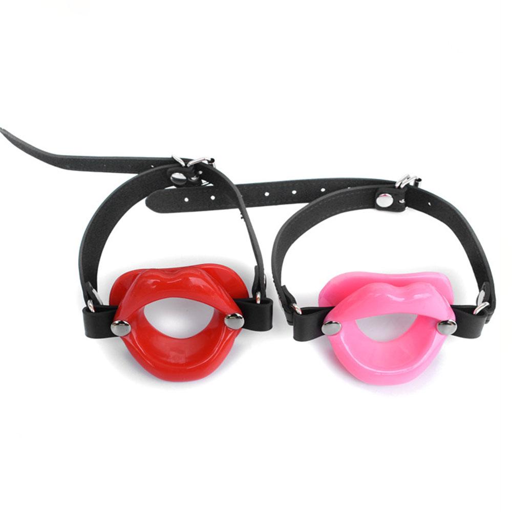 Open Mouth Gag Oral Fixation With Belt Sex Toys Silicone Lips O-Ring BDSM Slave Stuffed Adult Games For Couples Flirting