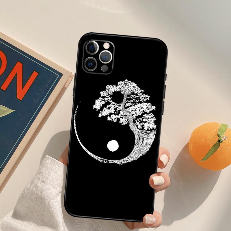Tree of Life Yin Yang Funda Case For iPhone 16 Pro Max 15 14 11 12 13 Pro Max Mini XR 16e 16 15 Plus Phone Cover