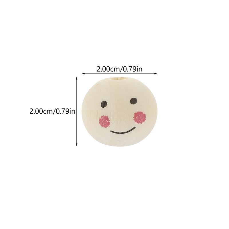 40 шт. Деревянные бусины DIY Деревянные бусины Натуральные деревянные бусины Свободные бусины С рисунком лица Деревянные цветные Улыбающееся лицо Деревянные бусины