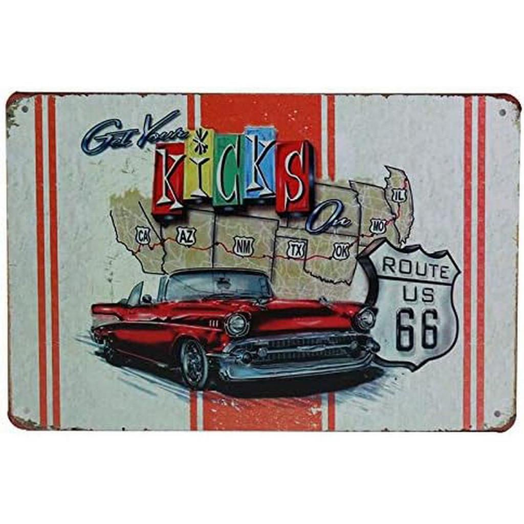 DORA Tin Sign Vintage Historic Route Metal Tin Signs Wall Posters Plaque Iron Painting Decoration for Garage Game Room Home Cafe Club Bar