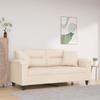 VidaXL 2-seater Sofa with Pillows Beige 140 Cm Microfiber Fabric, Sofa, Upholstered Sofa, Living Room Seat, Loveseat, 3200976