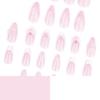 French White 3D Bow Camellia Wearable False Nails with Pearl Ribbon Tips