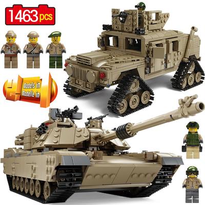 Armored Car Building Blocks Military Tank Army Bricks Assembling Granular Toys