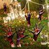 2/6Pcs Halloween Card Insertion Blood Ghost Hand Shape Garden Stake Spooky Atmosphere Halloween Events Ornament