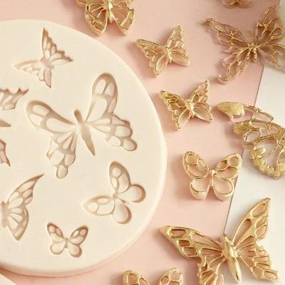 Herramientas de cocina para hornear, forma ovalada creativa, patrón de mariposa, fondant, pastel, chocolate, dulces, moldes de silicona, herramientas, accesorio de cocina