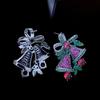 Colorful Zircon Christmas Bell Earrings: Retro European & American Style, Korean Internet Celebrity Fashion