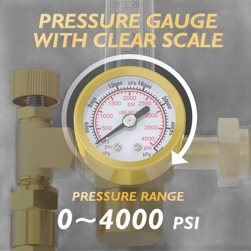 Multiple Application Gas Regulator System Featuring 60 CFH Meter And 4000PSI Monitoring Capacity Welding Gas Flowmeter