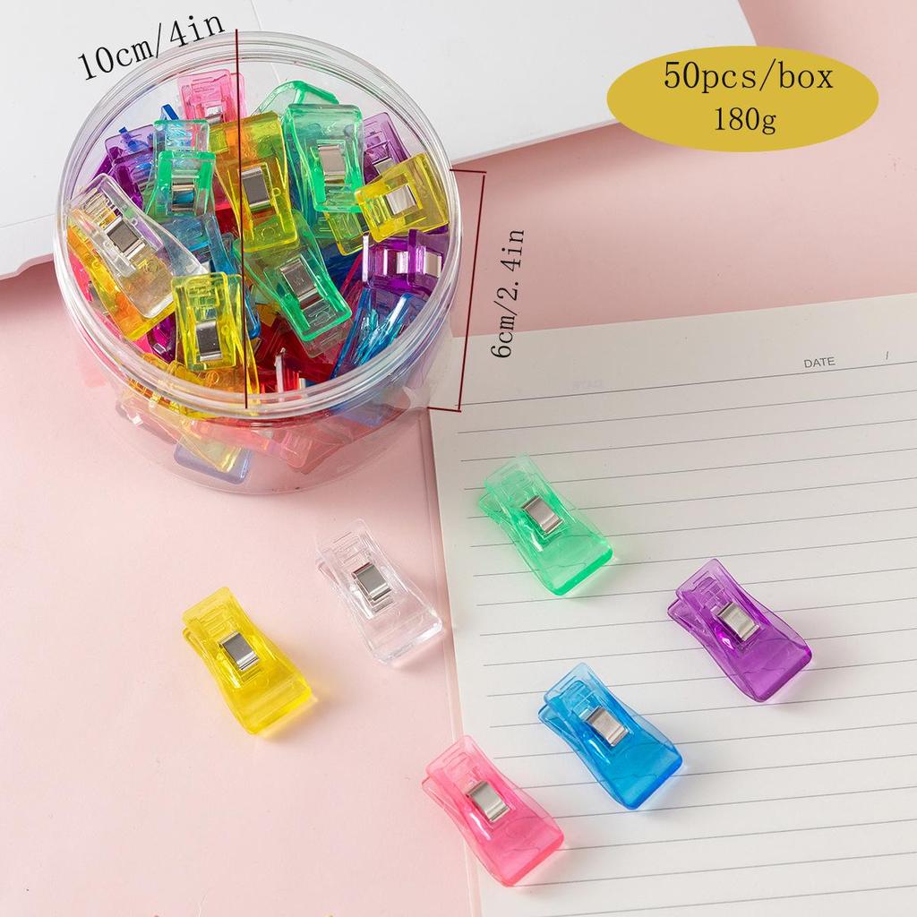 Colorful Plastic Clips for Quilting, Sewing, and Office Use