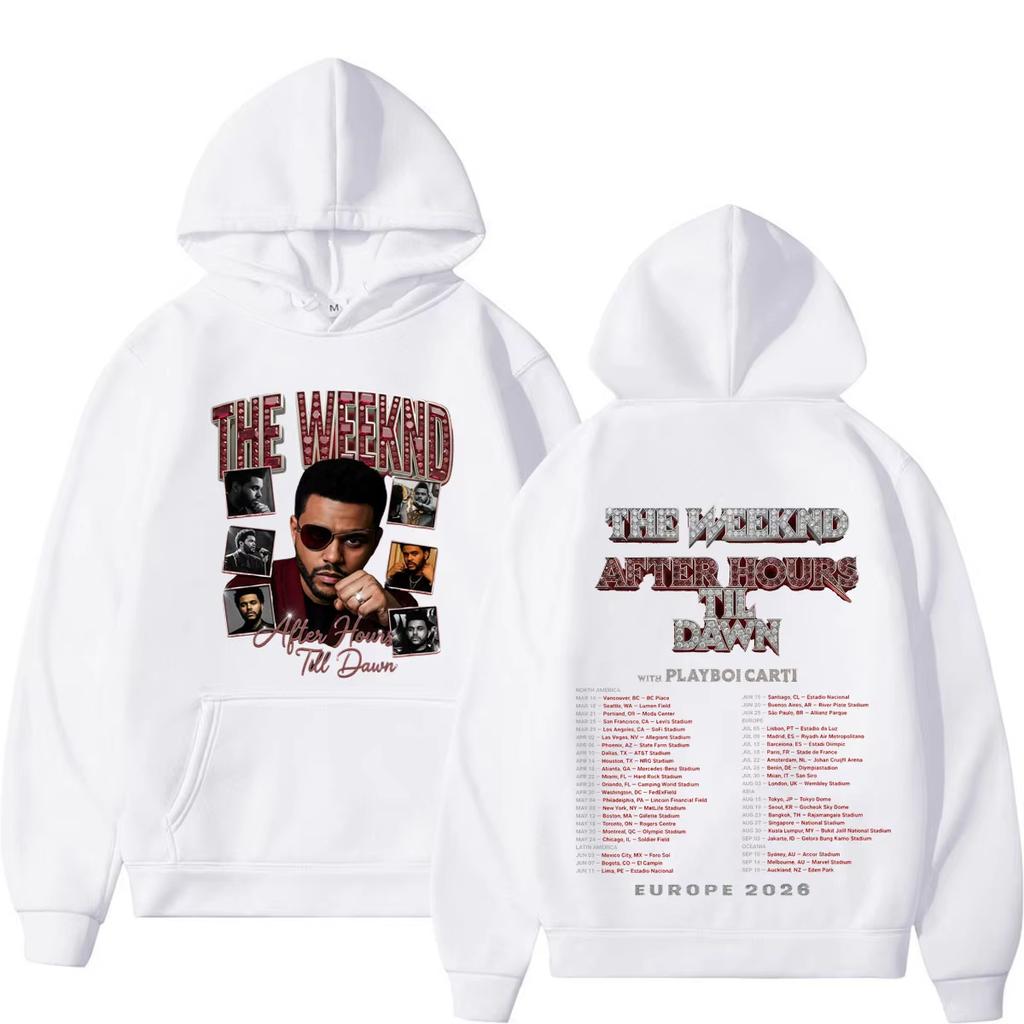 Hot Sale Rapper The Weeknd Tour 2026 Print Hoodie Men Women Fashion Pullover Long Sleeves Hoodie Y2K Gothic Cotton Oversized Hoodie