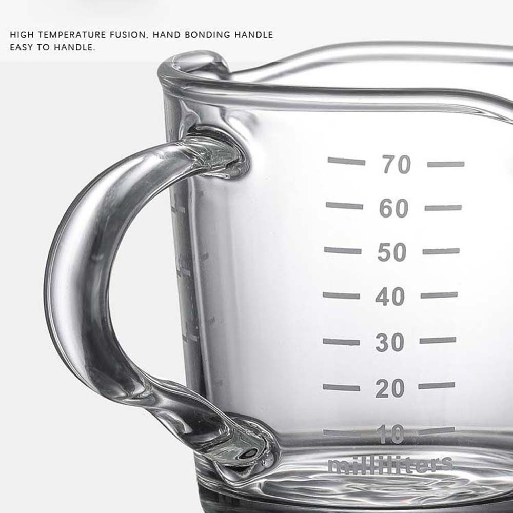 70 ml Dobbeltmunnet Kjøkkenmelk For Espresso Kaffe Glass Unsekopp Kaffeutstyr Målekopp Jigger