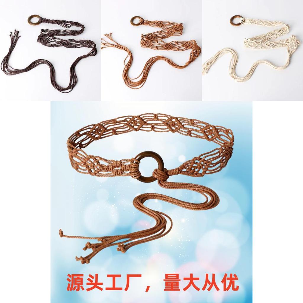Korea Style Woven Waist Rope With Chinese Knot For Womens Dresses And Fashion Outfits