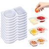 10Pcs Reusable Snack Containers with Lid Double Compartment Snackle Box Sauce Containers Portable Snack Box Food Containers Set