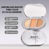 QXQY Natural Fit Tri-Color Concealer Stereoscopic Concealer Dark Circles Brighten Tear Troughs Salmon Color