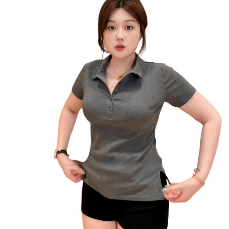 La Chapelle Women s Polo Collar Short Sleeve T-shirt L