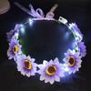 Bohemian Sunflower Headband Glowing Flower Hairband Hair Decorations Crown Garland Headband Women Wedding Headpieces