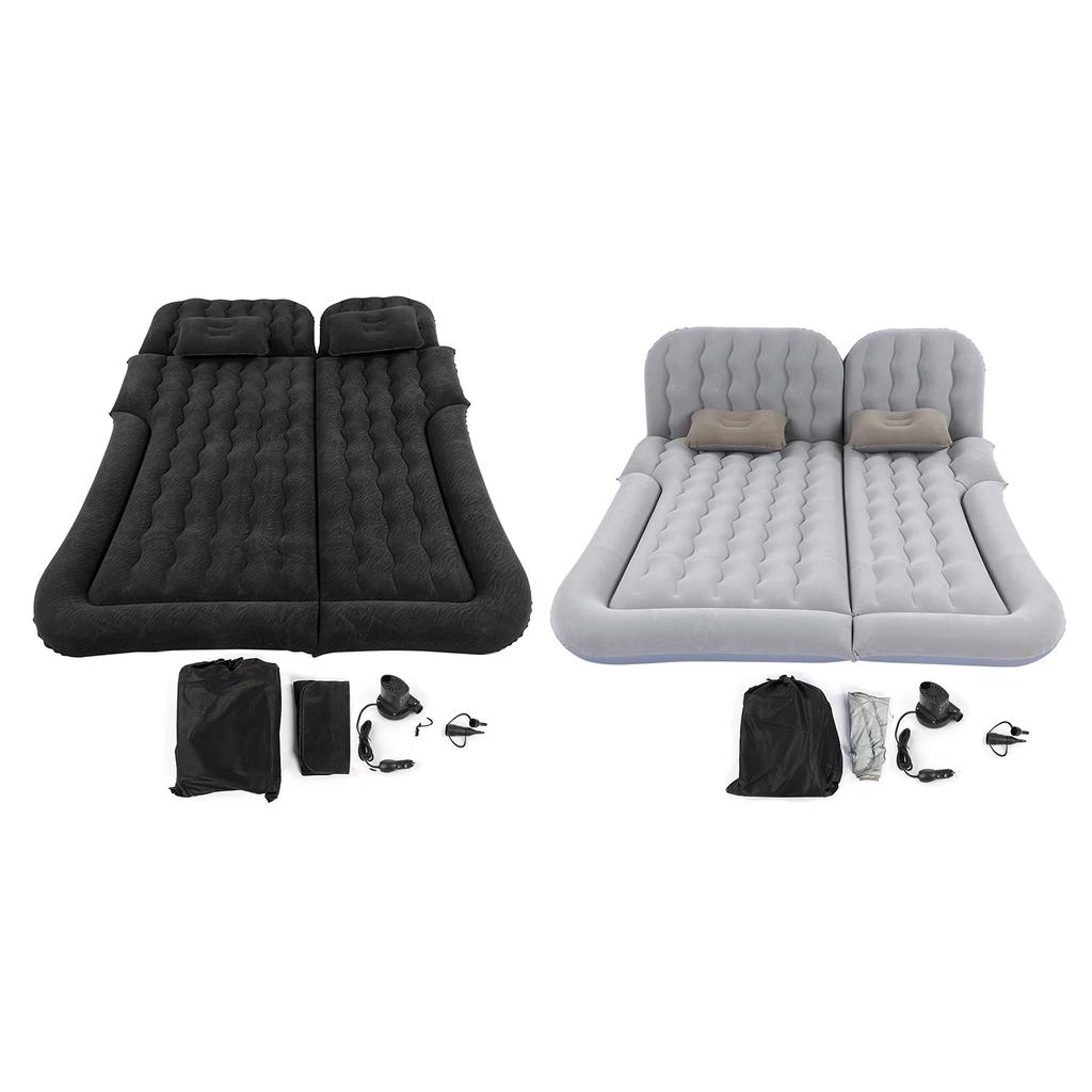 2‑In‑1 Multifunction Inflatable Travel Mattress PVC Flocking Soft Sleeping Rest Cushion Car Inflatable Bed for Car SUV