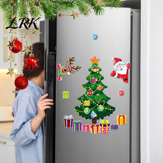 Festive Kitchen Accessories Christmas Fridge Magnets, Soft Magnetic Santa & Tree Stickers, Reusable Waterproof Decals Holiday Magnet Ornaments