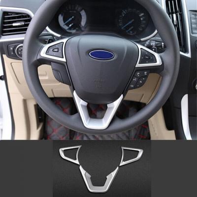 Silver Steering Wheel Frame Cover Trim For Ford Mondeo-Fusion 2013- ABS 3pcs